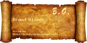 Brand Olivér névjegykártya