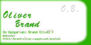 oliver brand business card